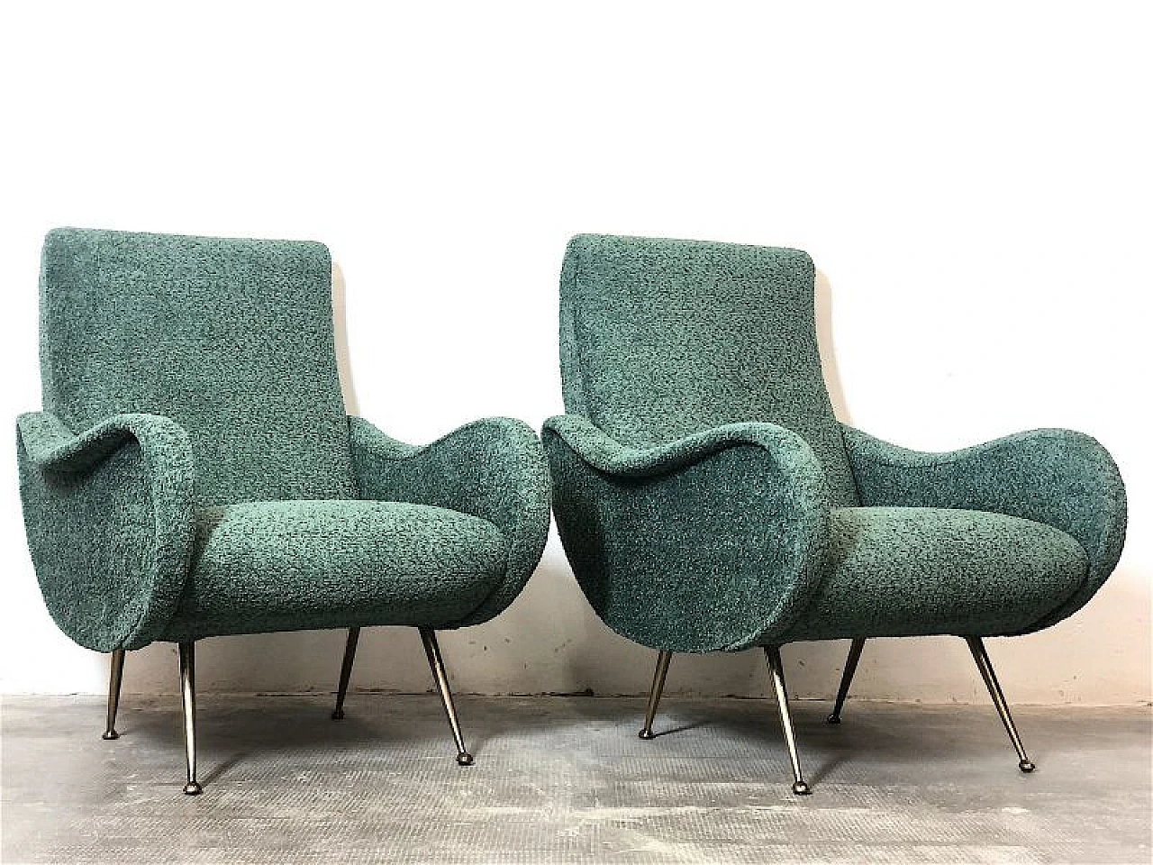 Pair of Lady armchairs attributed to M. Zanuso, 1950s 5