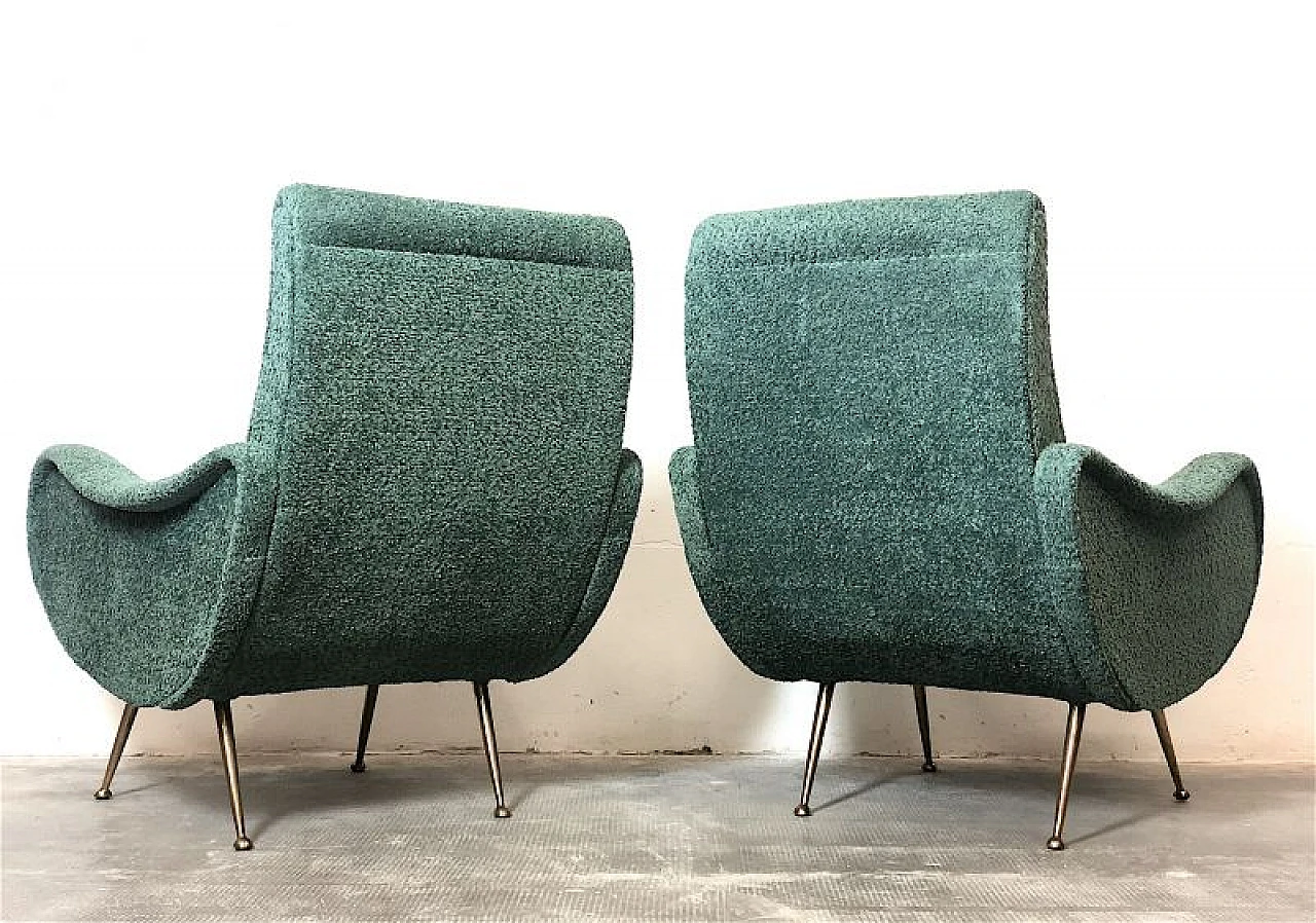 Pair of Lady armchairs attributed to M. Zanuso, 1950s 7