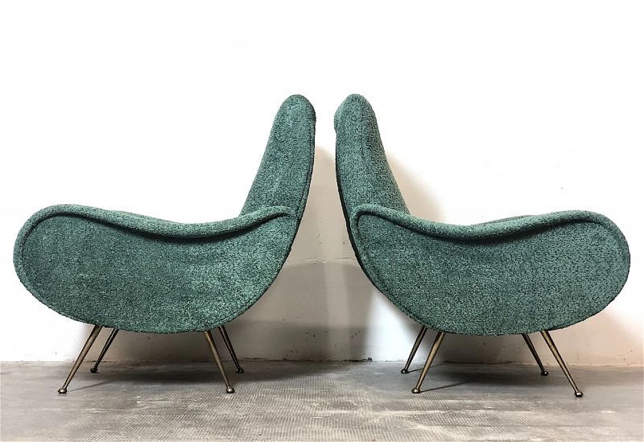 Pair of Lady armchairs attributed to M. Zanuso, 1950s 9