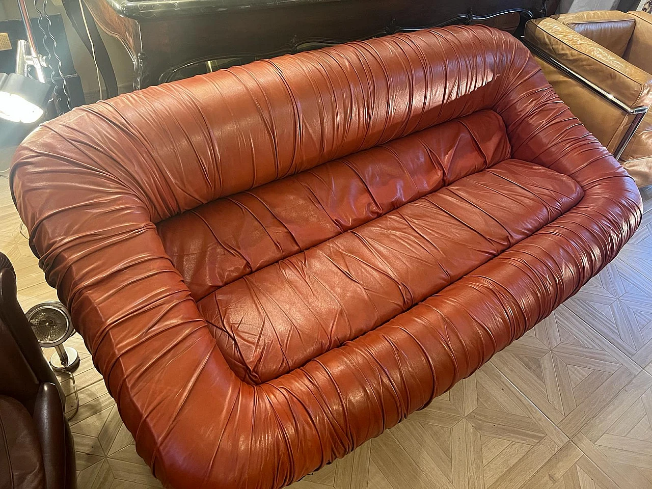 Leather sofa by De Pas D’Urbino & Lomazzi for Dell'Oca, 1970s 3