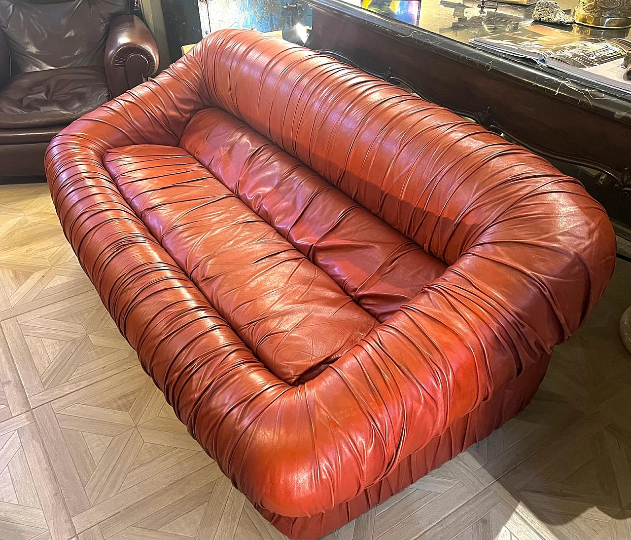 Leather sofa by De Pas D’Urbino & Lomazzi for Dell'Oca, 1970s 5
