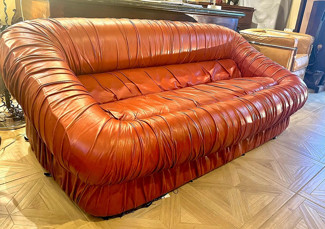 Leather sofa by De Pas D’Urbino & Lomazzi for Dell'Oca, 1970s 6