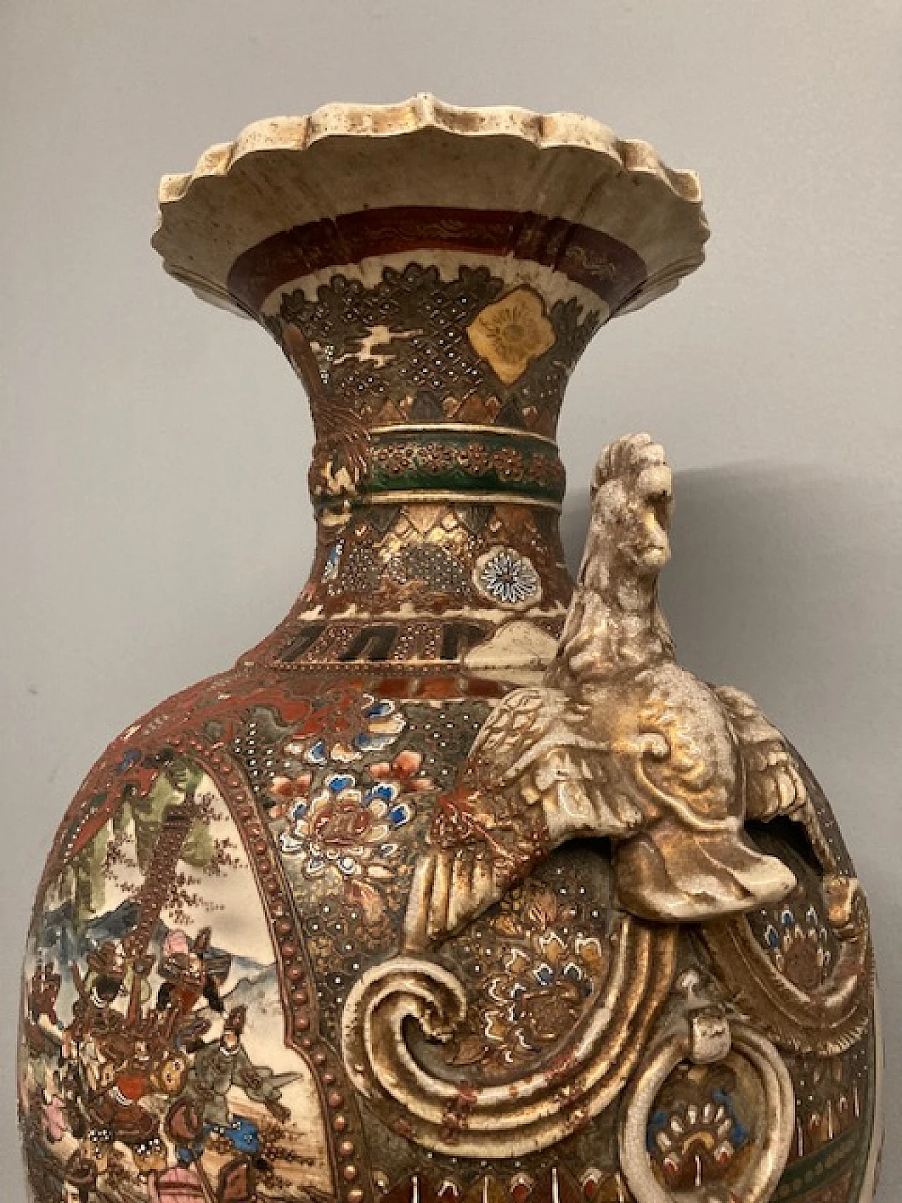 Japanese ceramic Satsuma vase, Meiji era, 19th century 15