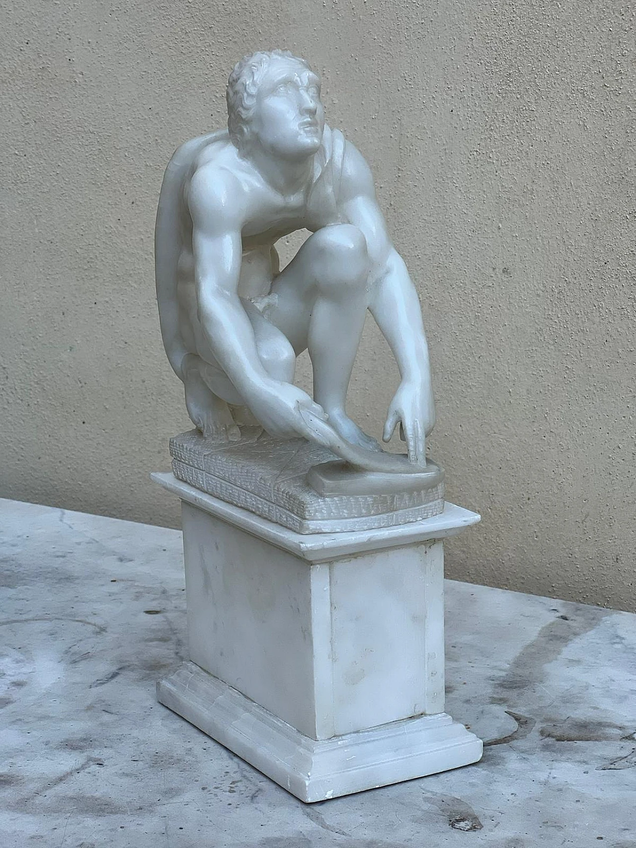 Davide contro Golia, scultura in alabastro, '800 1