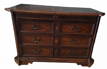 Tuscan paneled and solid walnut commode, 17th century