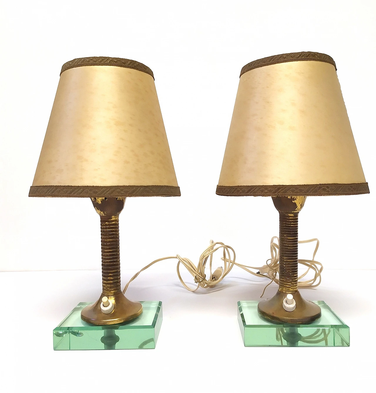 Pair of table lamps attributed to Pietro Chiesa for Fontana Arte, 1930s 8