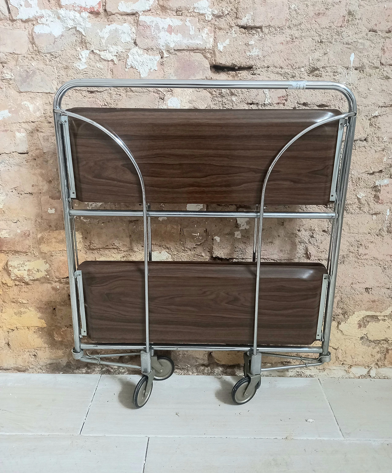 Gerlinol and steel foldable bar cart, 1970s 3