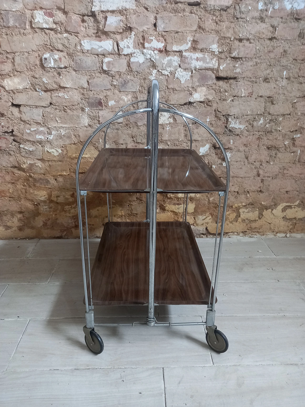 Gerlinol and steel foldable bar cart, 1970s 5