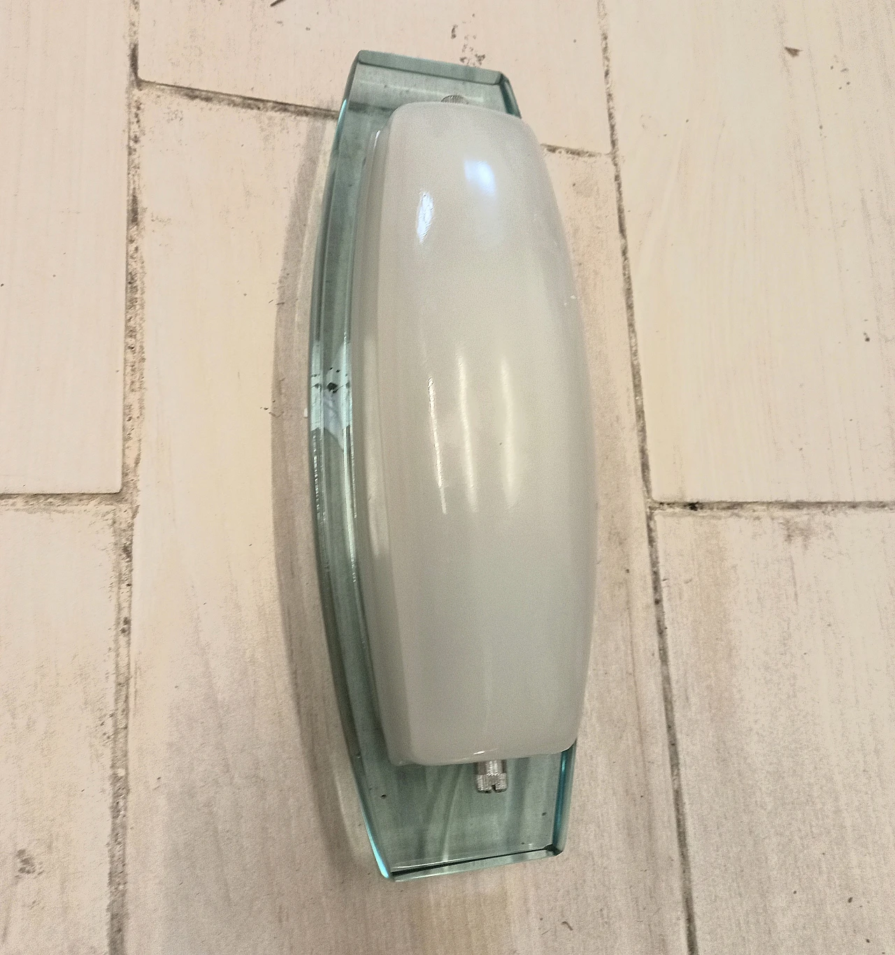 Crystal and glass wall lamp by Veca, 1970s 1