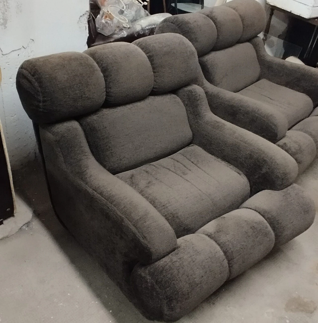 Pair of fabric armchairs, 1990s 3