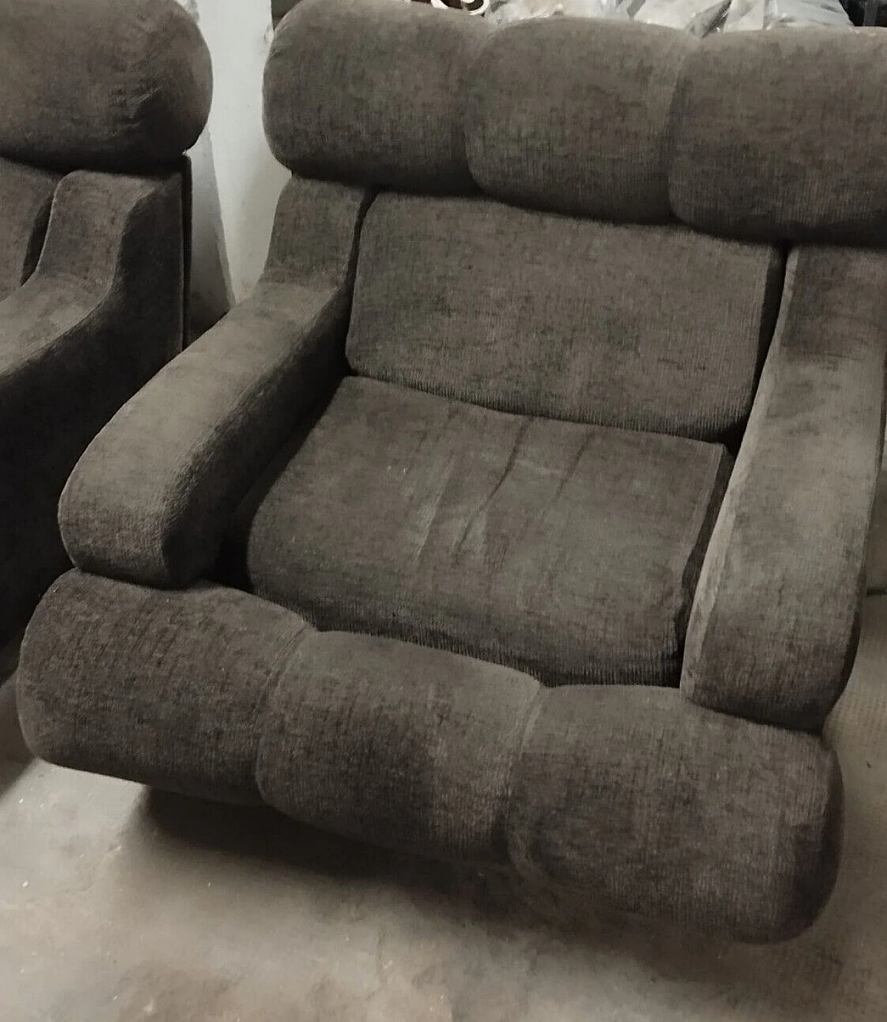 Pair of fabric armchairs, 1990s 8