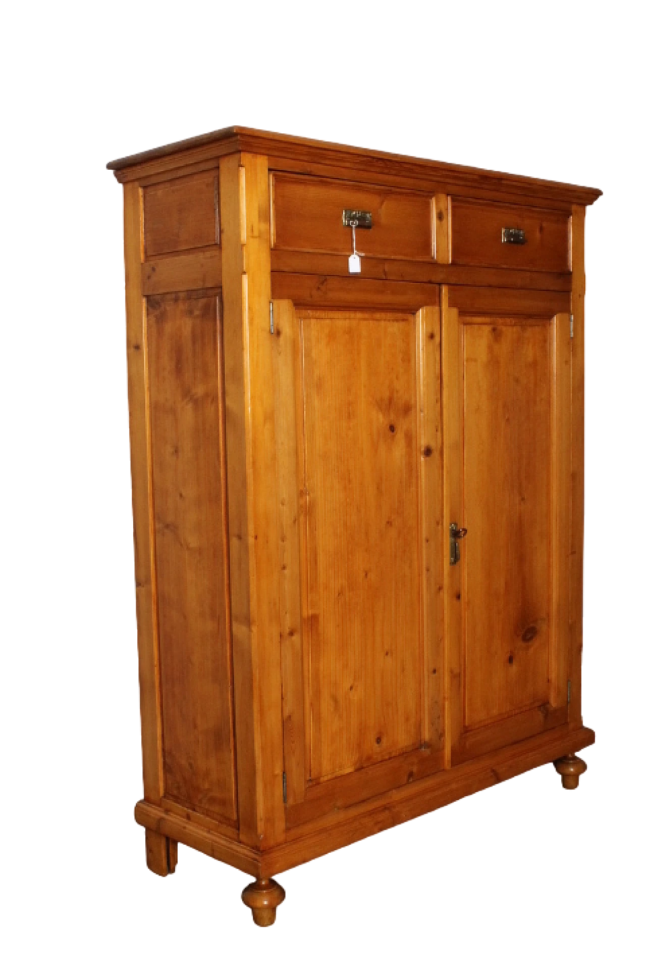 Wooden cupboard with drawers & hinged doors, 19th century 18