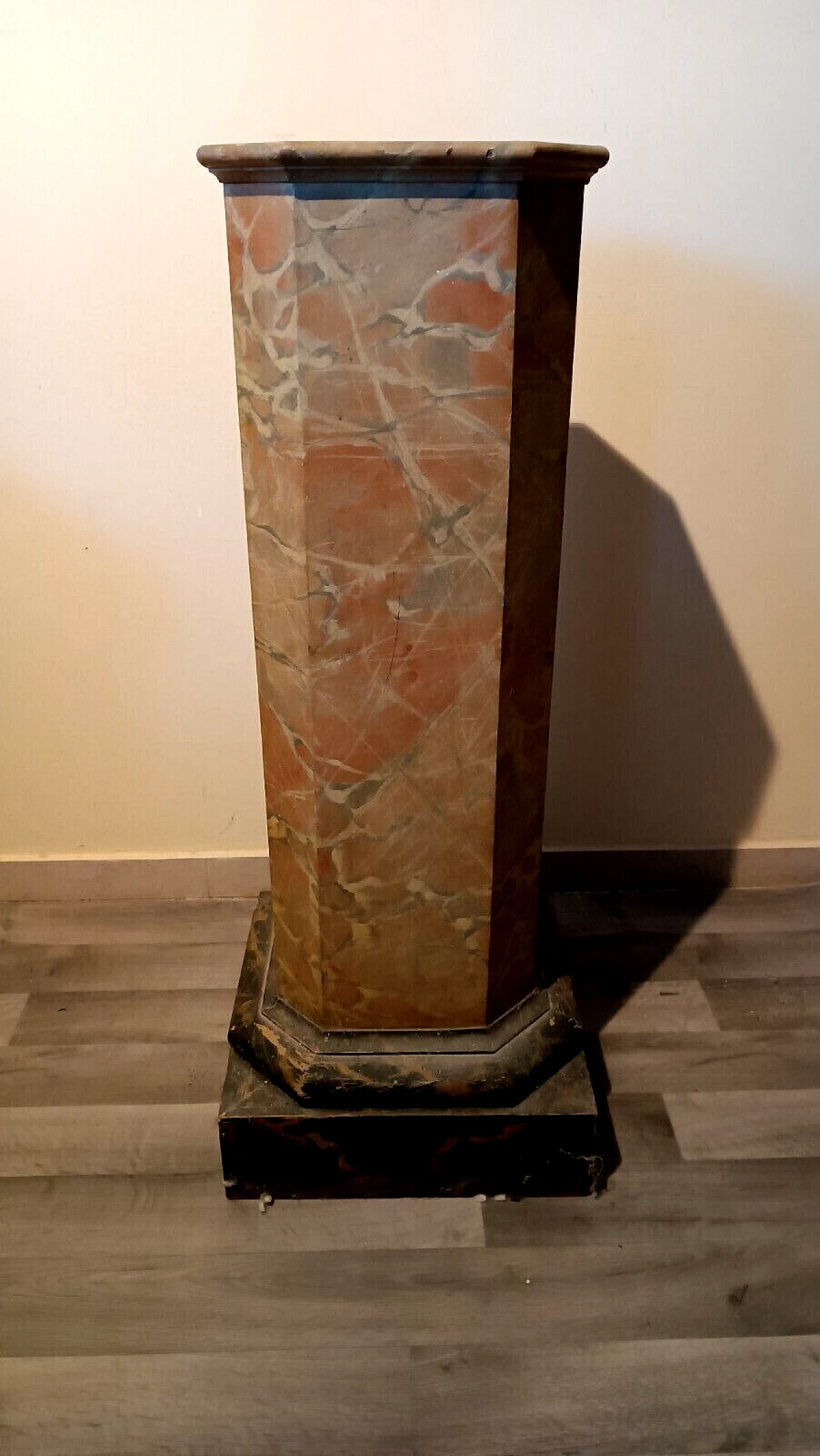 Empire marbled wood column, early 19th century 2