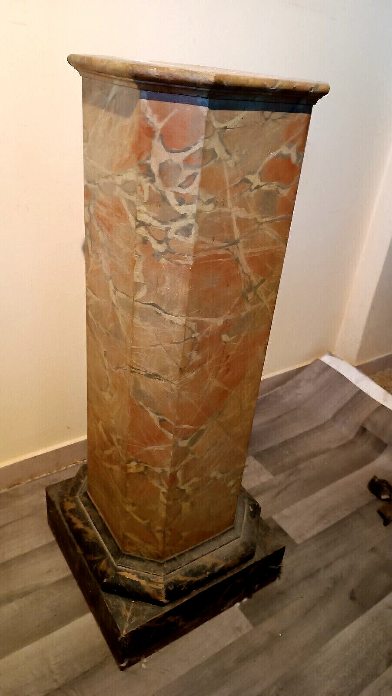 Empire marbled wood column, early 19th century 5