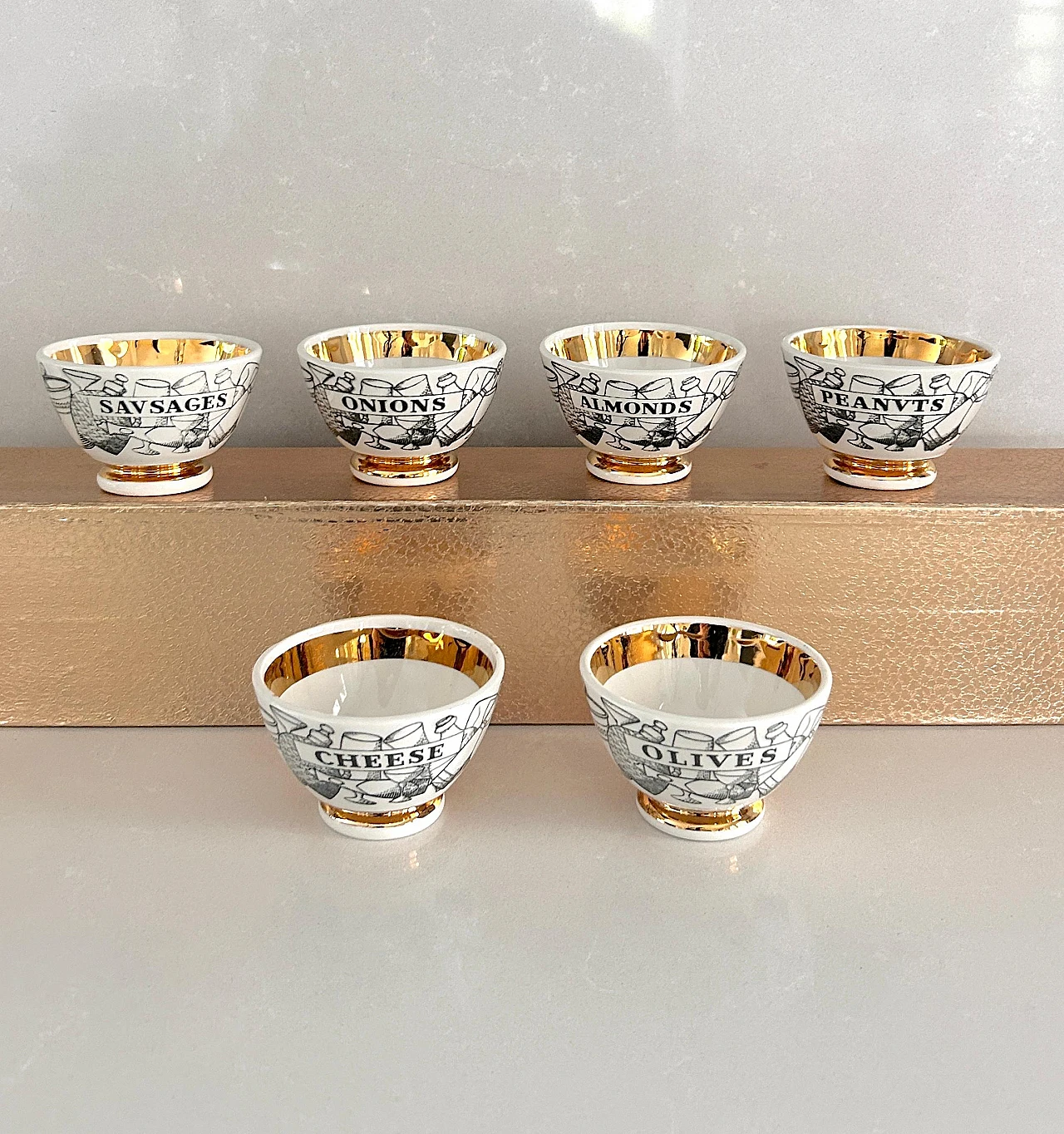 6 Bowls by Piero Fornasetti for Fornasetti Milano, 1970s 9