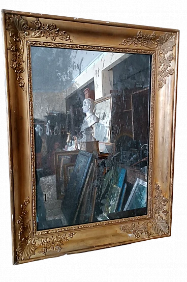 Gilded wood frame with mercury mirror, first half of the 19th century