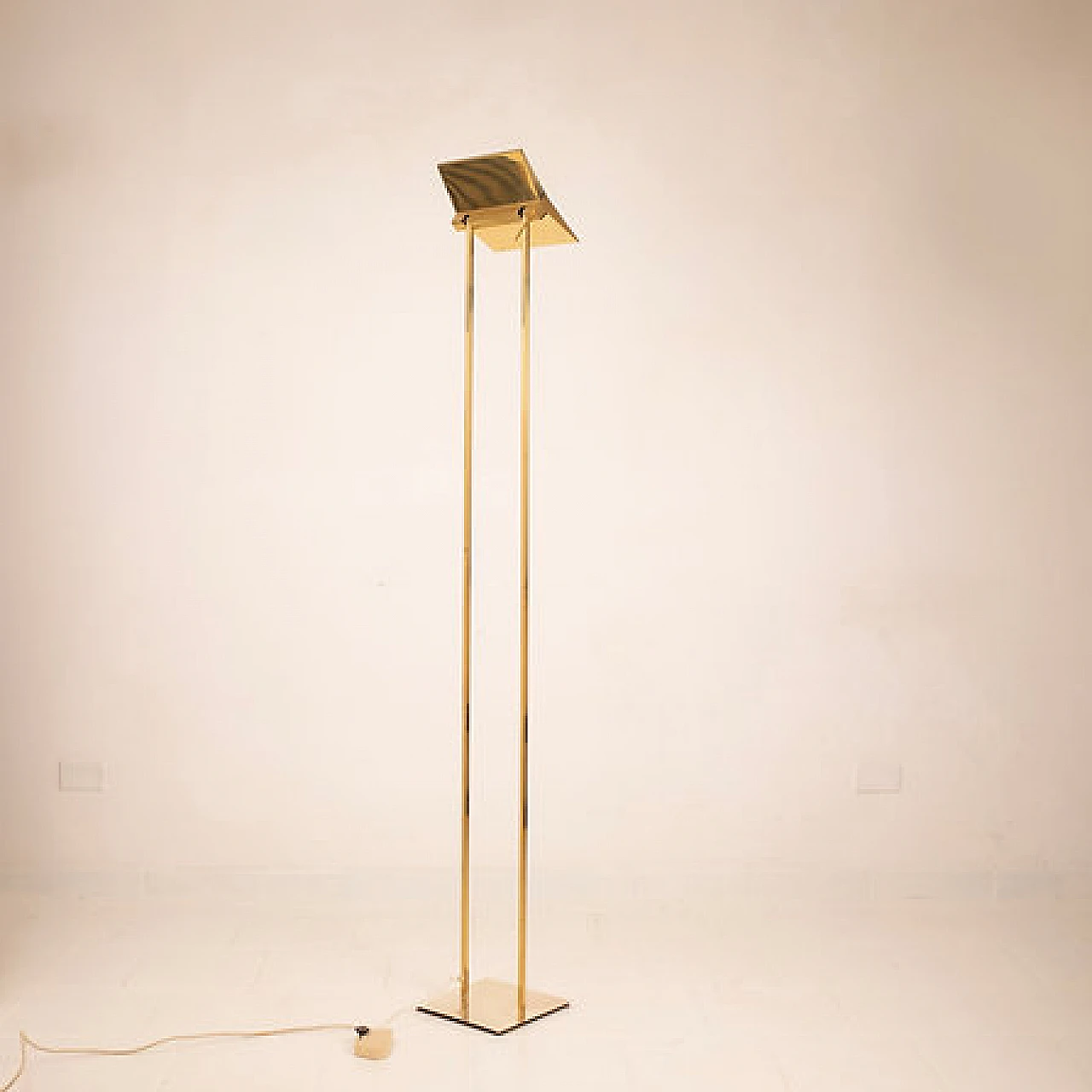 Brass Concord floor lamp by Marco Zotta, 1980s 7