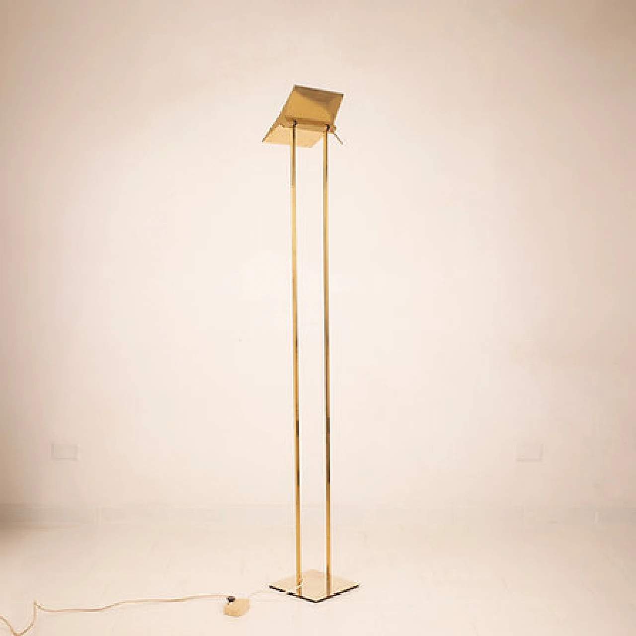 Brass Concord floor lamp by Marco Zotta, 1980s 10