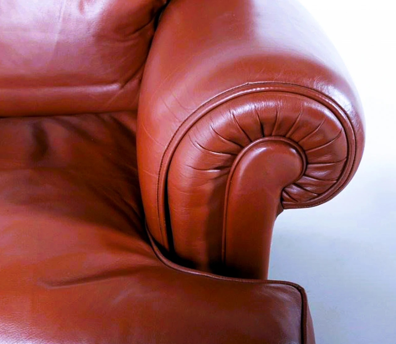 Pair of brown leather Dream armchairs by Poltrona Frau, 1980s 8