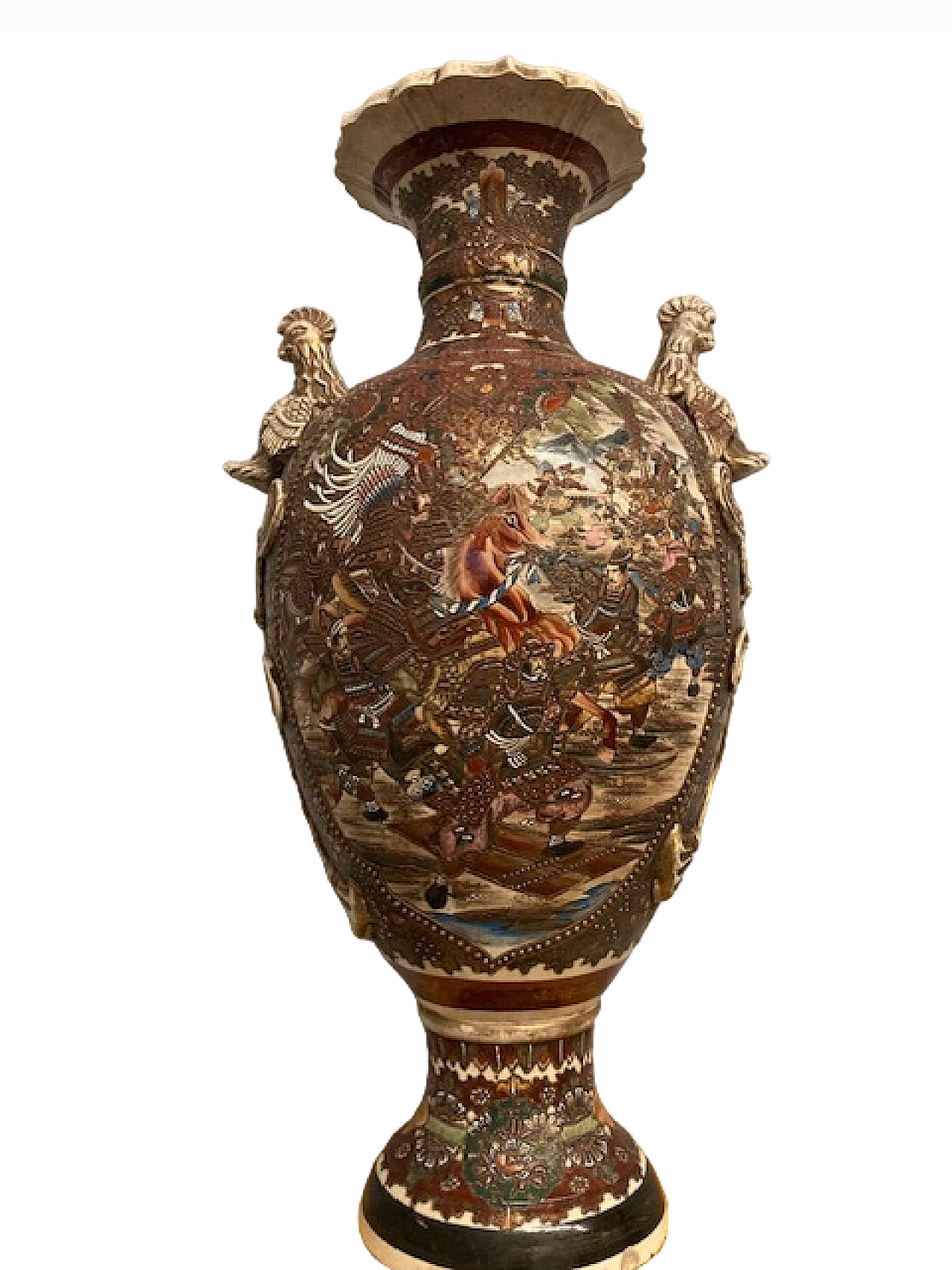 Japanese ceramic Satsuma vase, Meiji era, 19th century 16