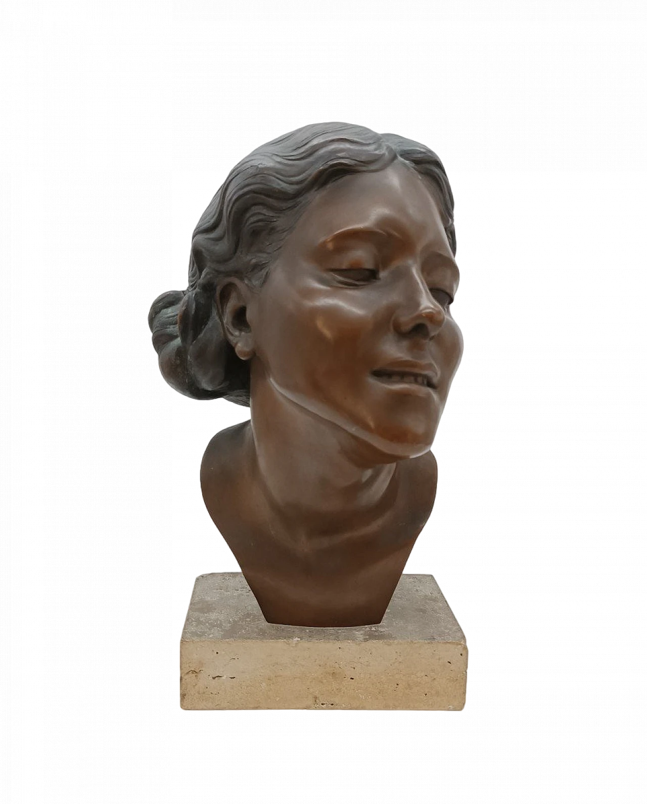 Attilio Torresini, female bust, bronze sculpture, 1920s 2