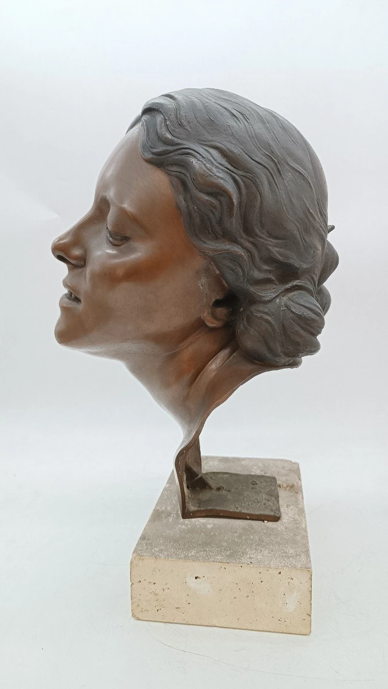 Attilio Torresini, female bust, bronze sculpture, 1920s 4