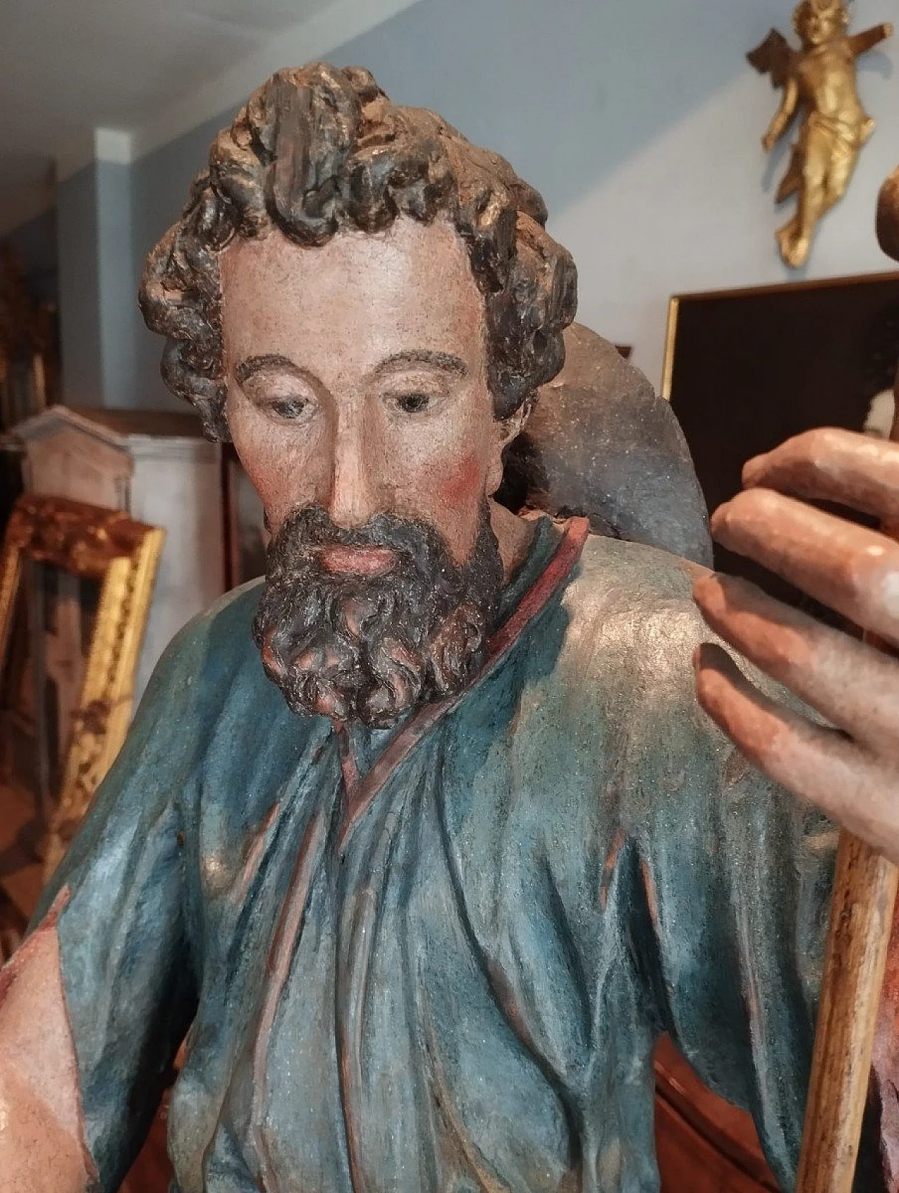 Saint Roch, polychrome wood sculpture, late 17th century 6