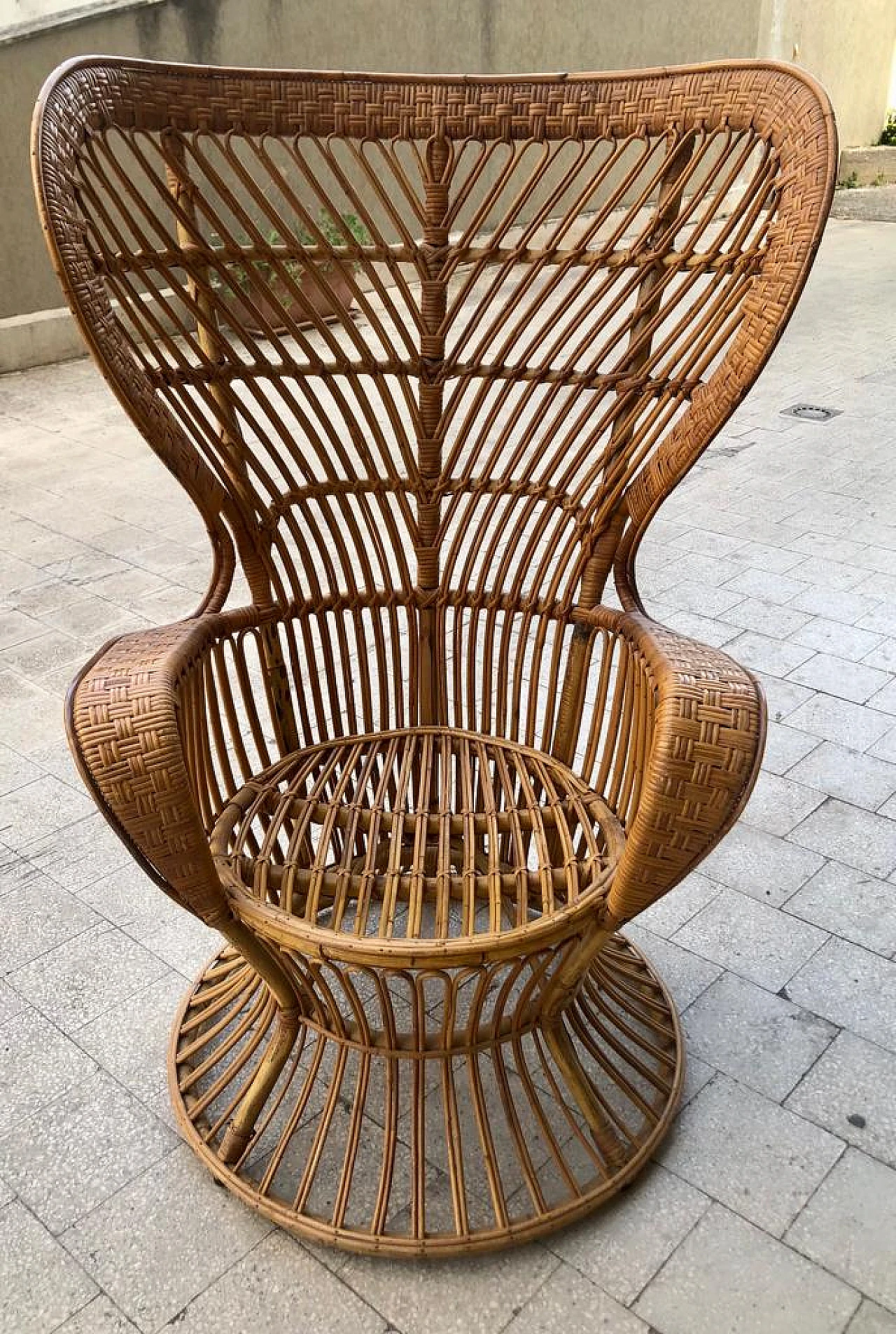 Rattan armchair by Lio Carminati and Gio Ponti for Bonacina, 1950s 2