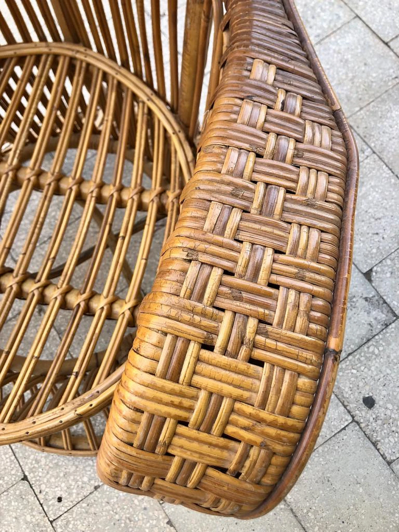 Rattan armchair by Lio Carminati and Gio Ponti for Bonacina, 1950s 3