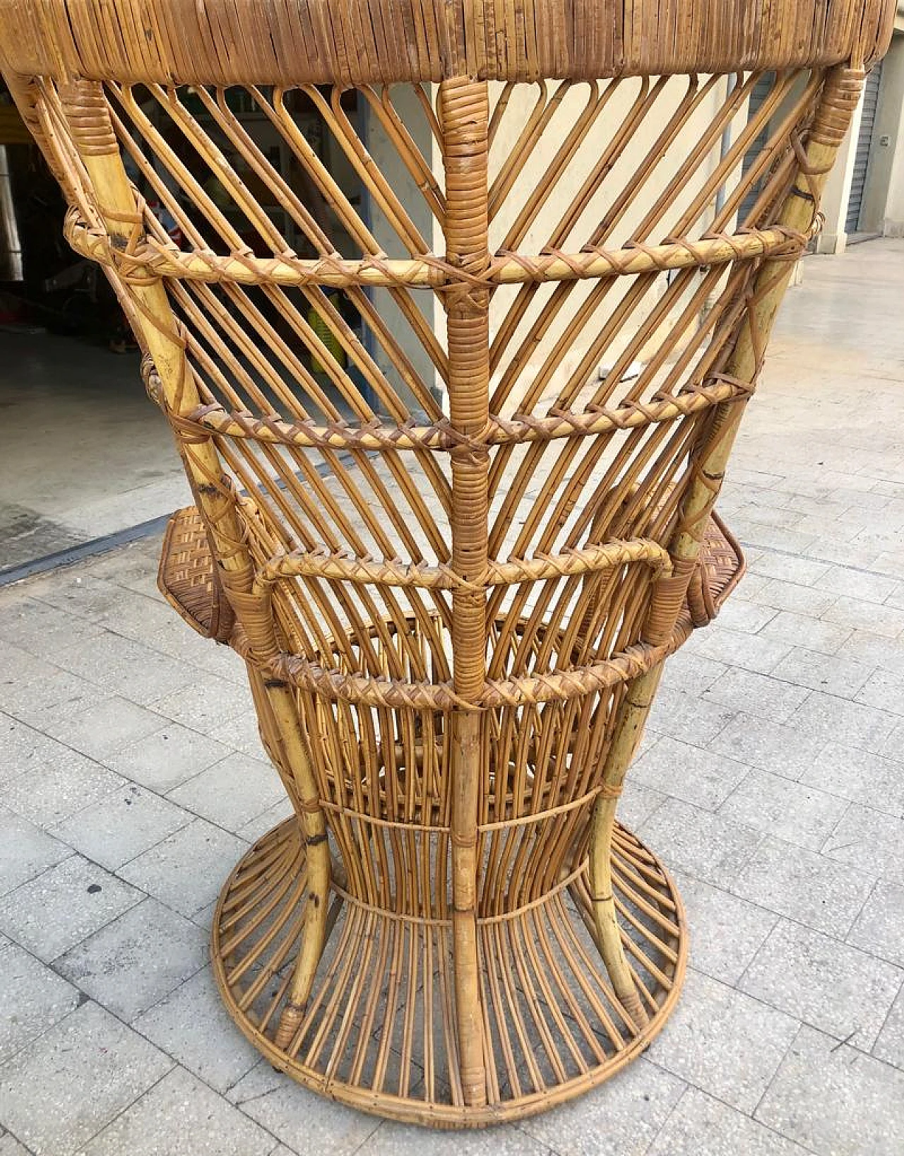 Rattan armchair by Lio Carminati and Gio Ponti for Bonacina, 1950s 6