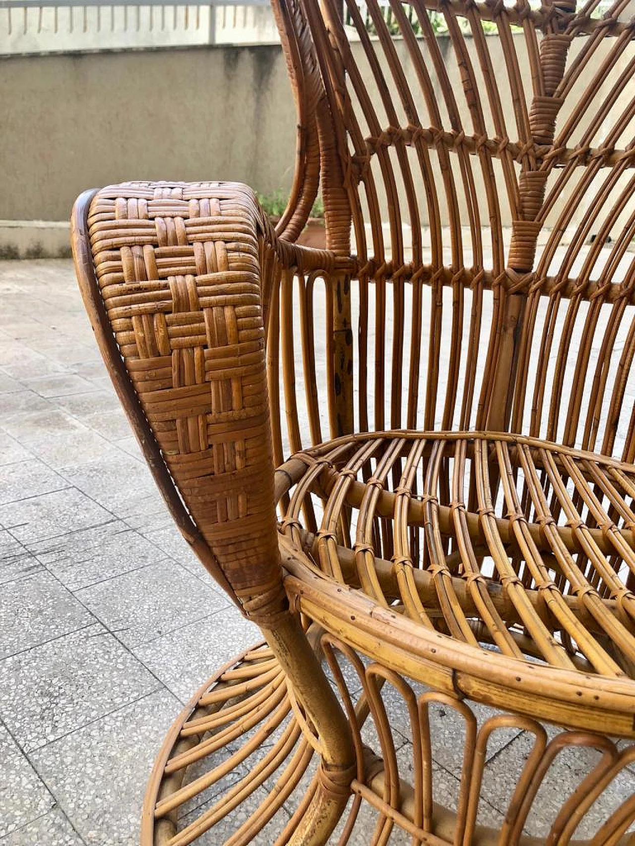 Rattan armchair by Lio Carminati and Gio Ponti for Bonacina, 1950s 8