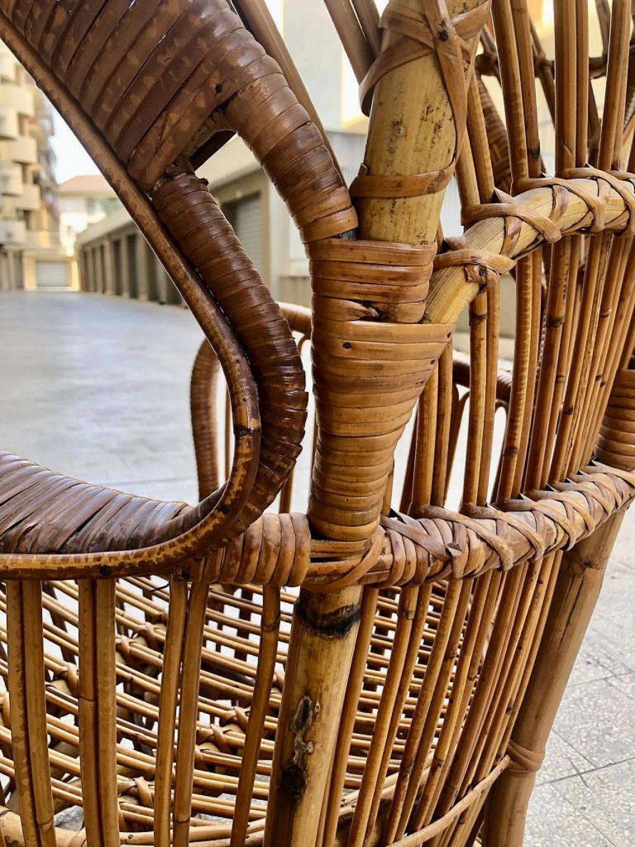 Rattan armchair by Lio Carminati and Gio Ponti for Bonacina, 1950s 9