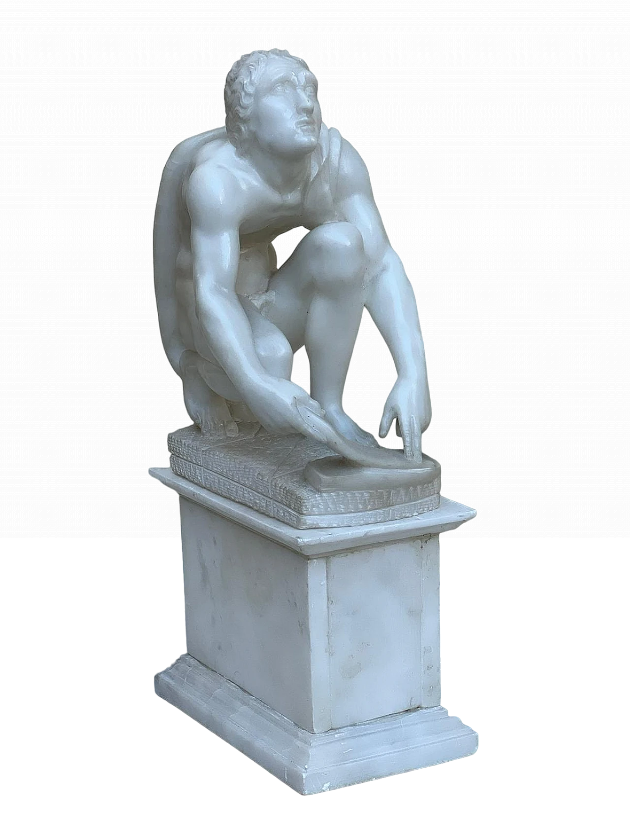 David against Goliath, alabaster sculpture, 19th century 13