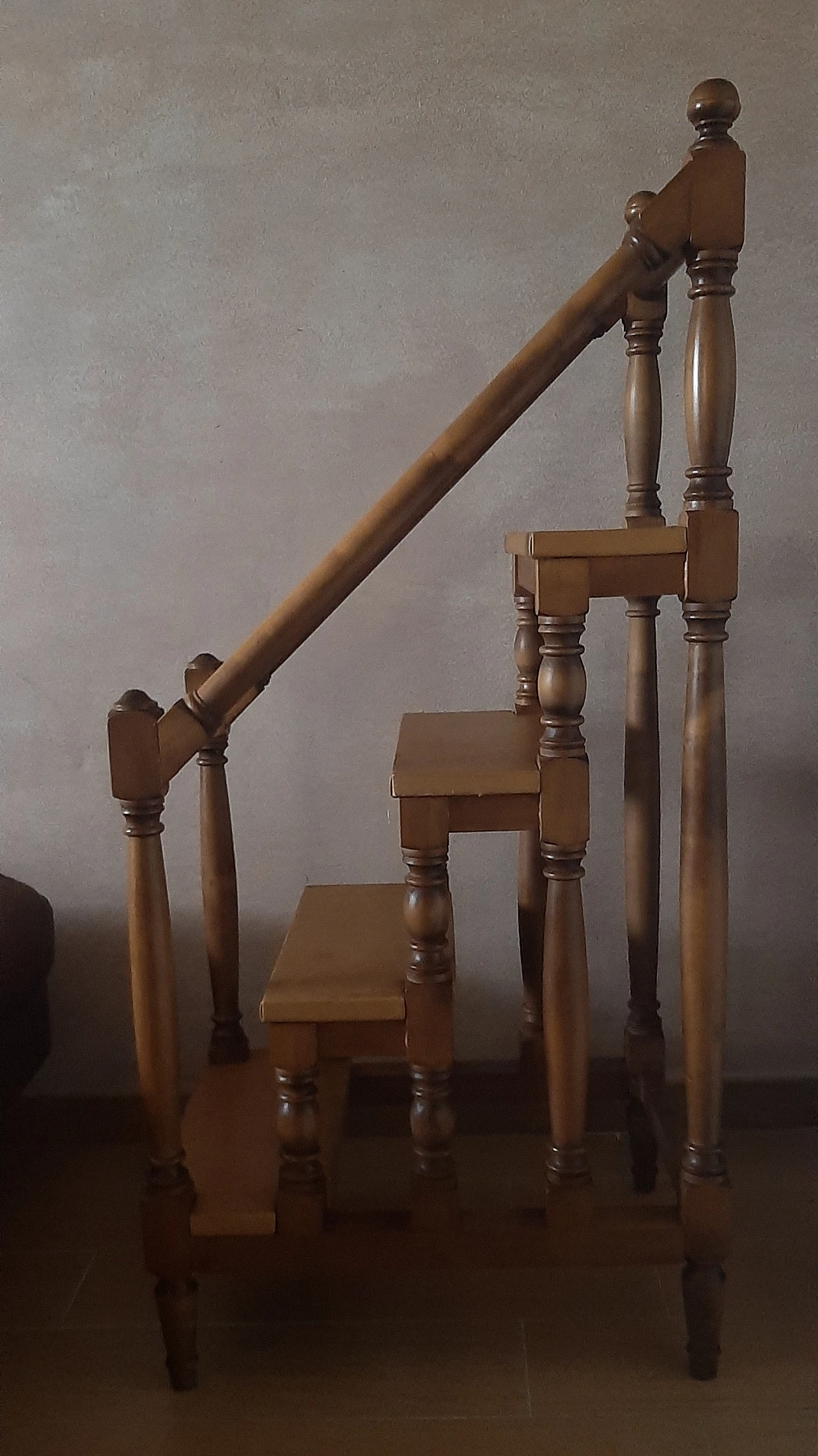 Library ladder in oak and skai, 1960s 9