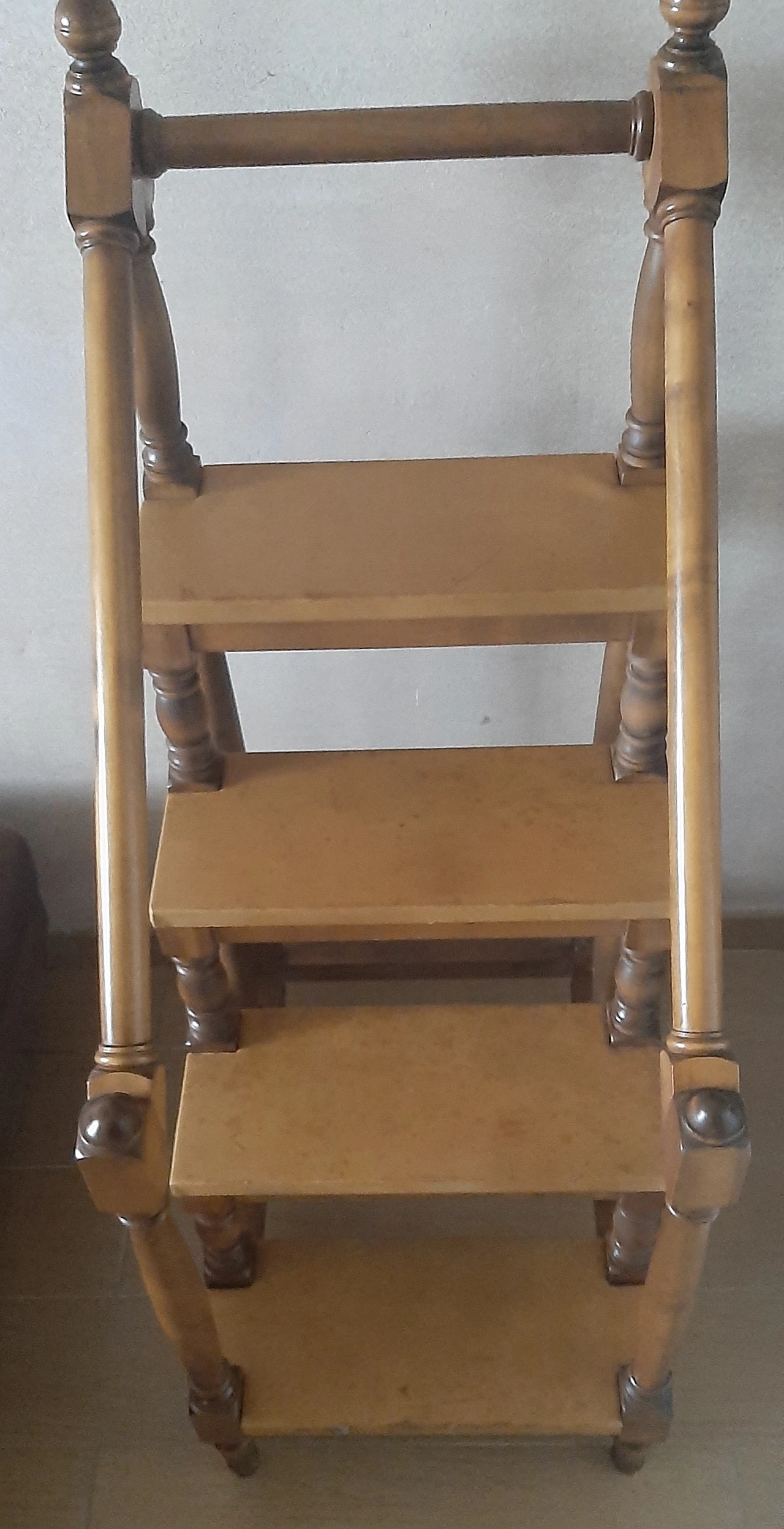 Library ladder in oak and skai, 1960s 10