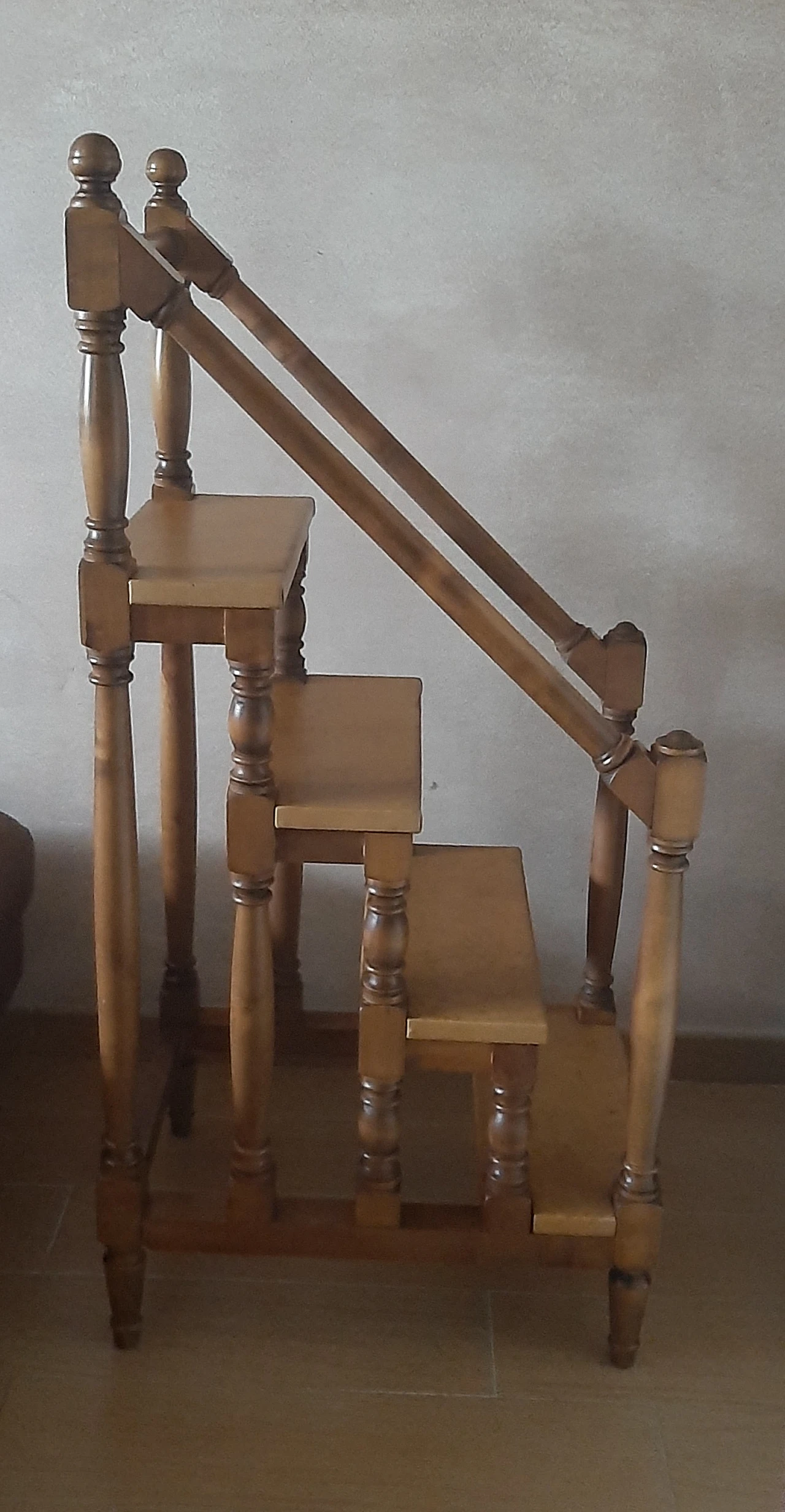 Library ladder in oak and skai, 1960s 13