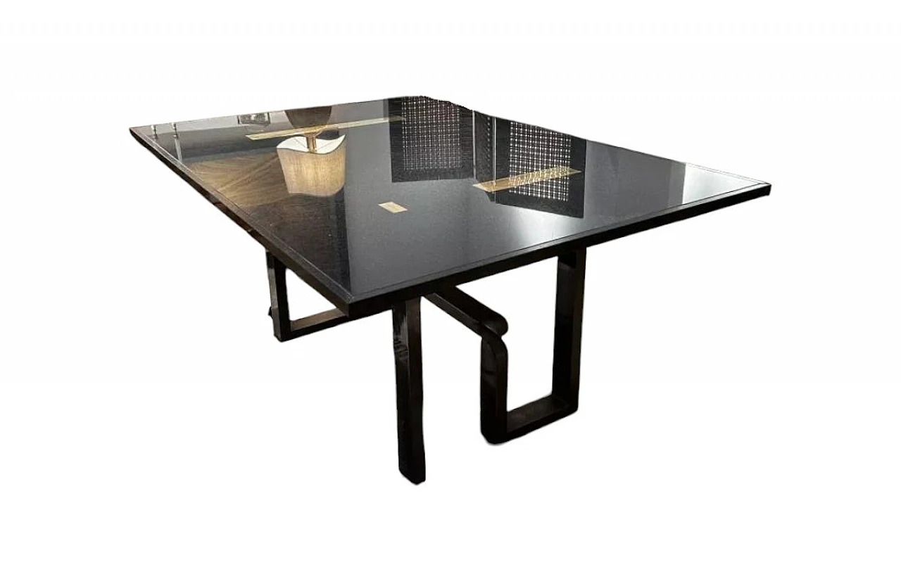 Table with black granite top and brass base by Burchiellaro, 1960s 7