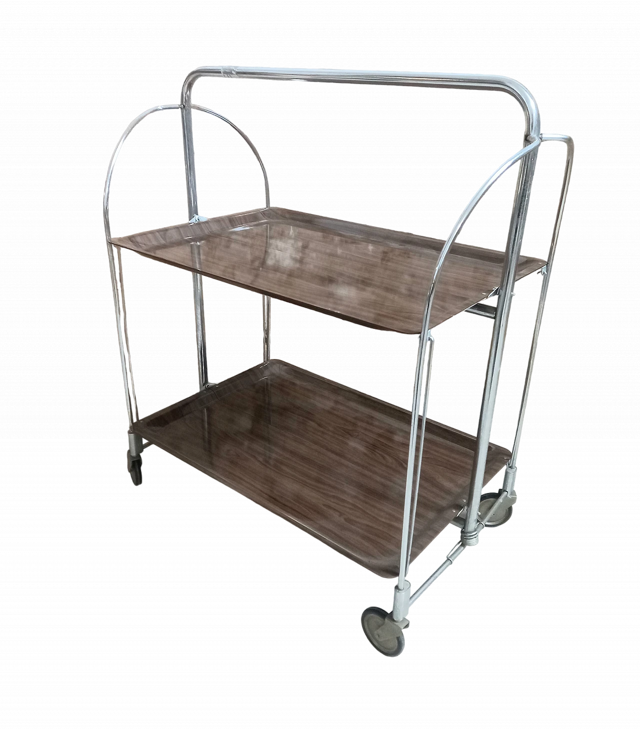 Gerlinol and steel foldable bar cart, 1970s 8