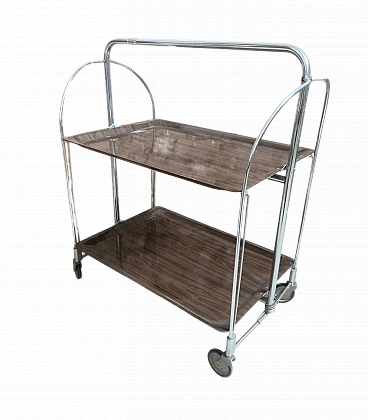 Gerlinol and steel foldable bar cart, 1970s