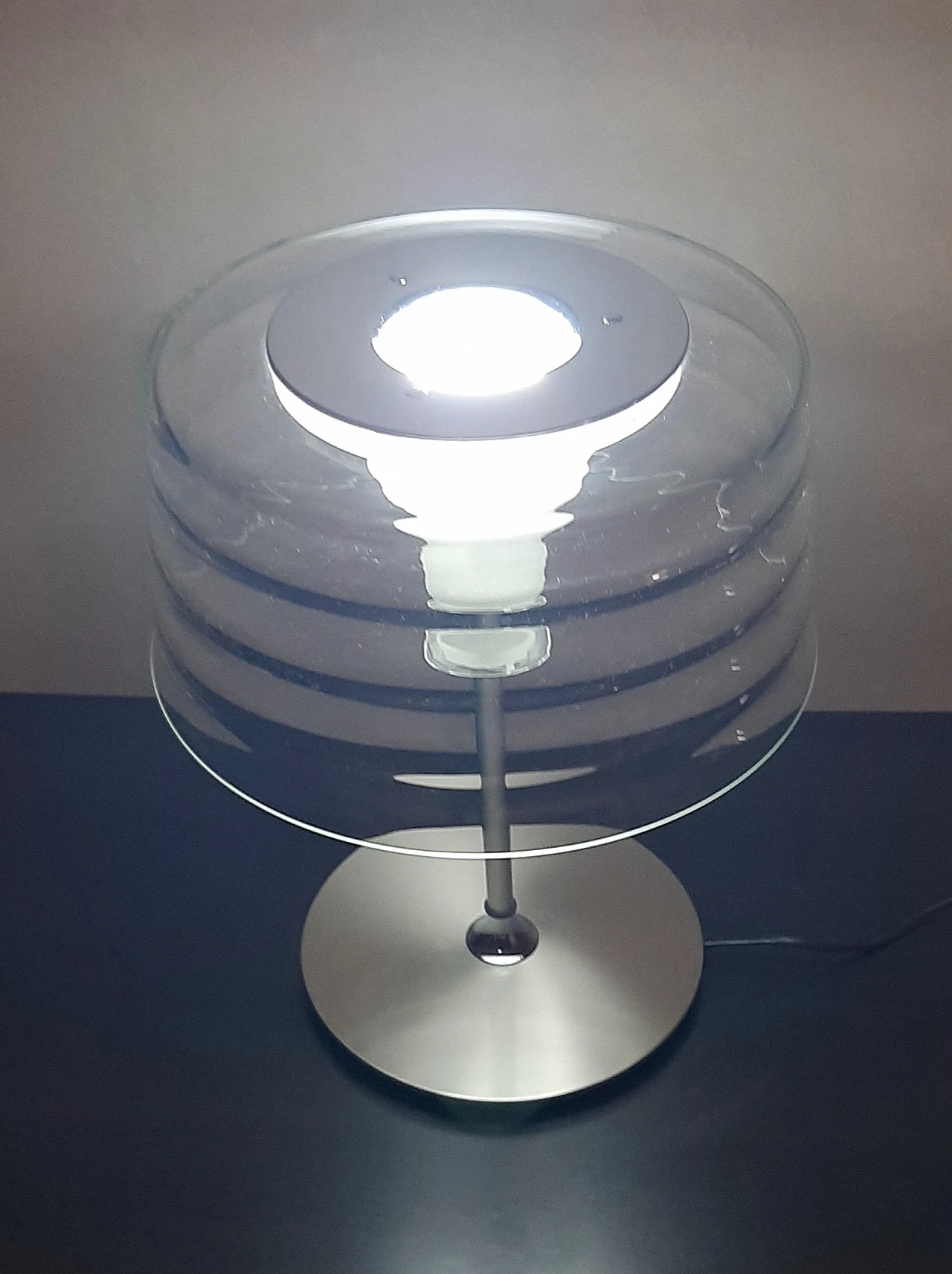 Ch'i Penta table lamp in nickel and glass by Umberto Asnago, 1999 2