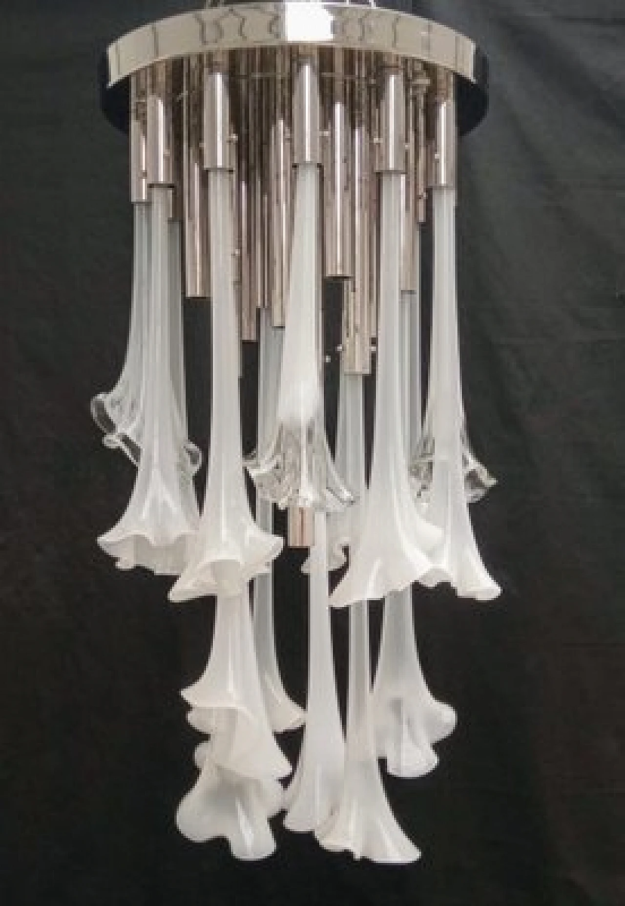 Murano glass ceiling lamp by Venini, 1970s 3