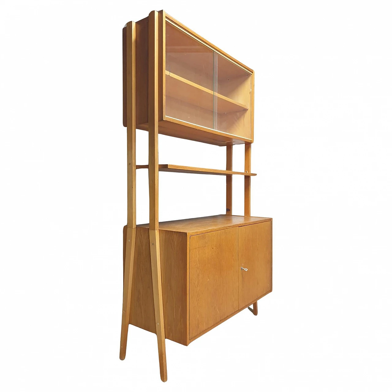 Wood and glass bookcase by F. Jirák for Tatra Nábytok, 1960s 1