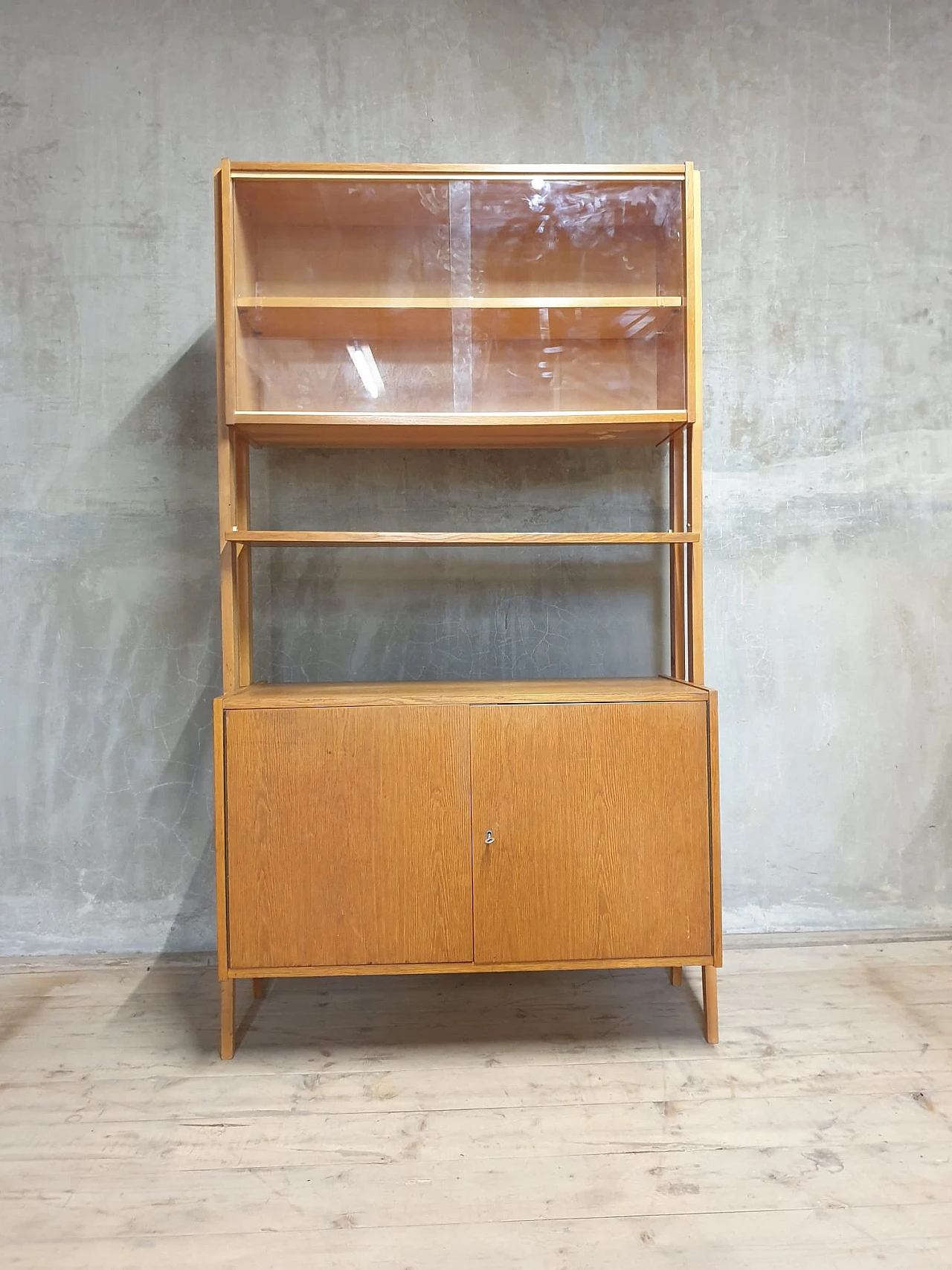 Wood and glass bookcase by F. Jirák for Tatra Nábytok, 1960s 2