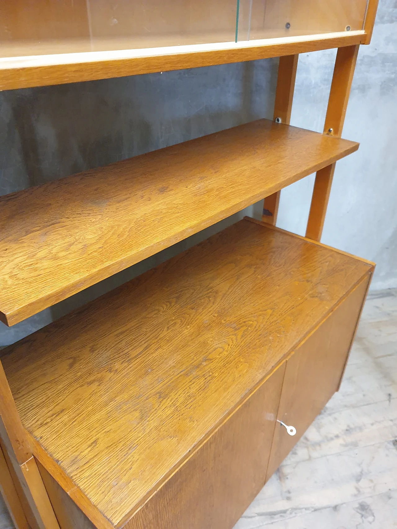 Wood and glass bookcase by F. Jirák for Tatra Nábytok, 1960s 7