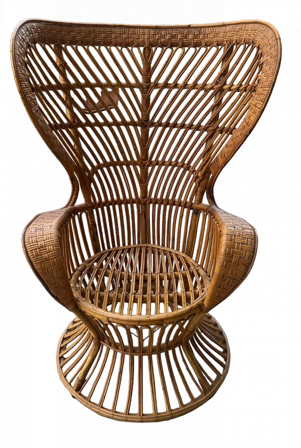 Rattan armchair by Lio Carminati and Gio Ponti for Bonacina, 1950s 10