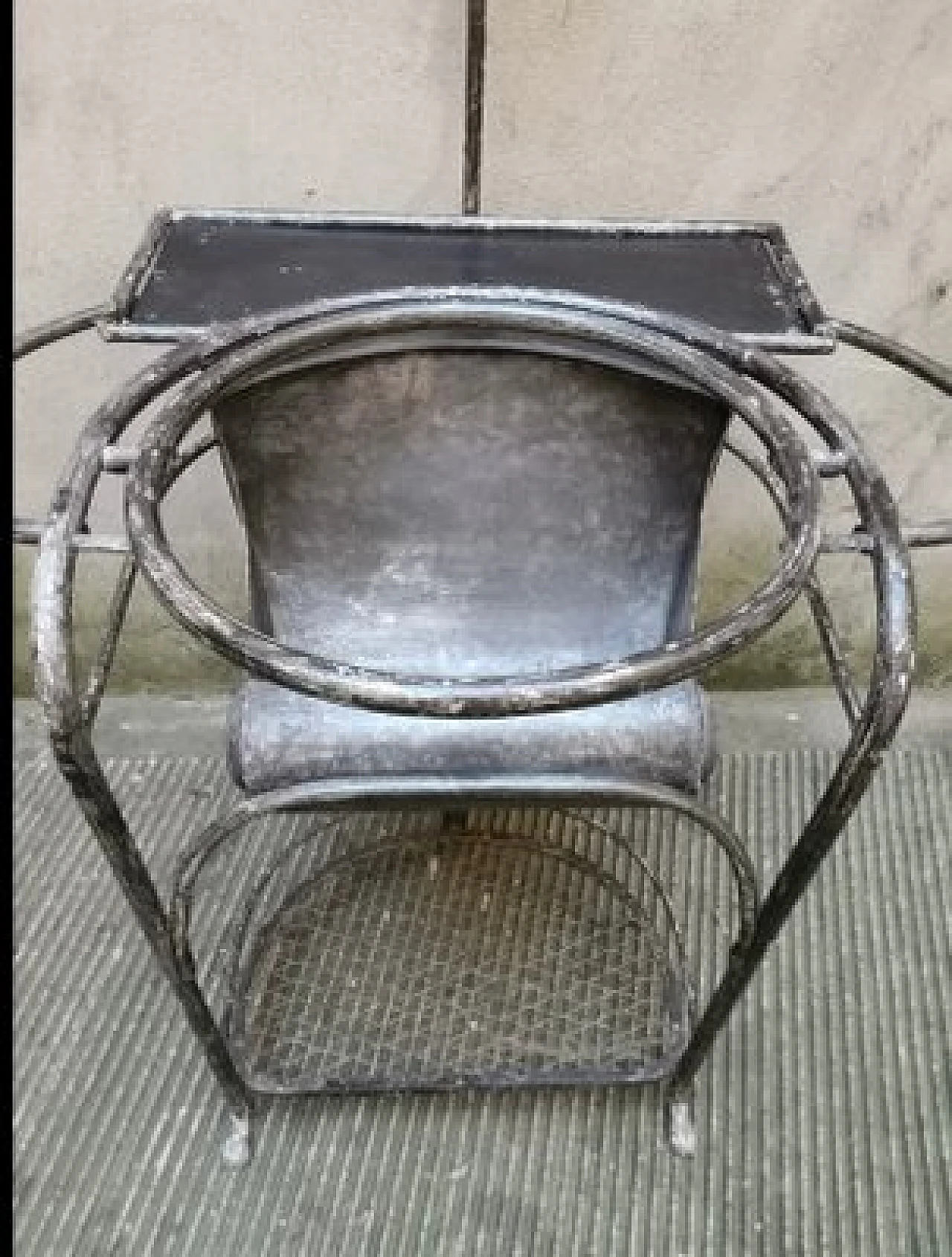 Iron vanity table with mirror and bowl, 1930s 7