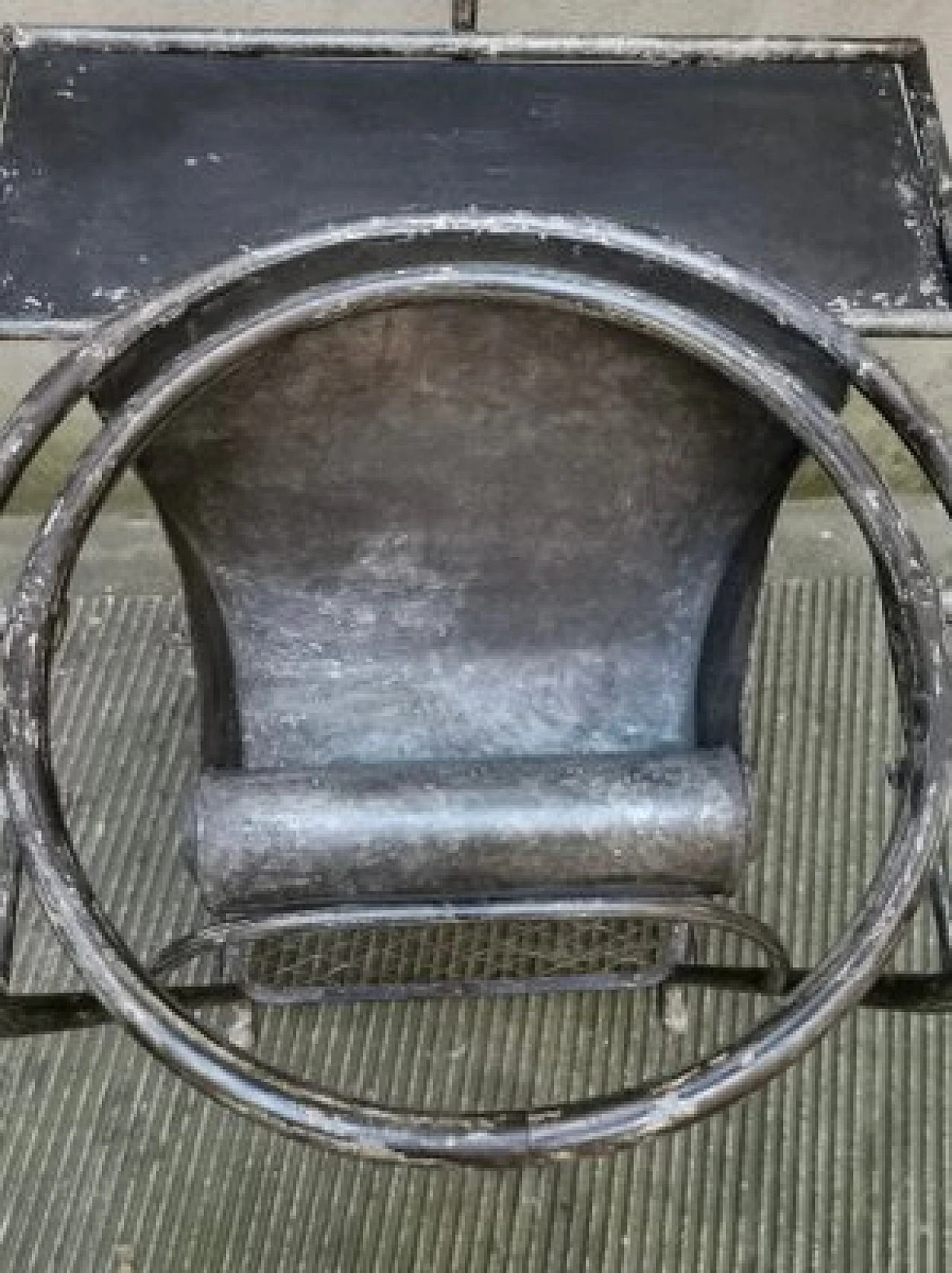 Iron vanity table with mirror and bowl, 1930s 8