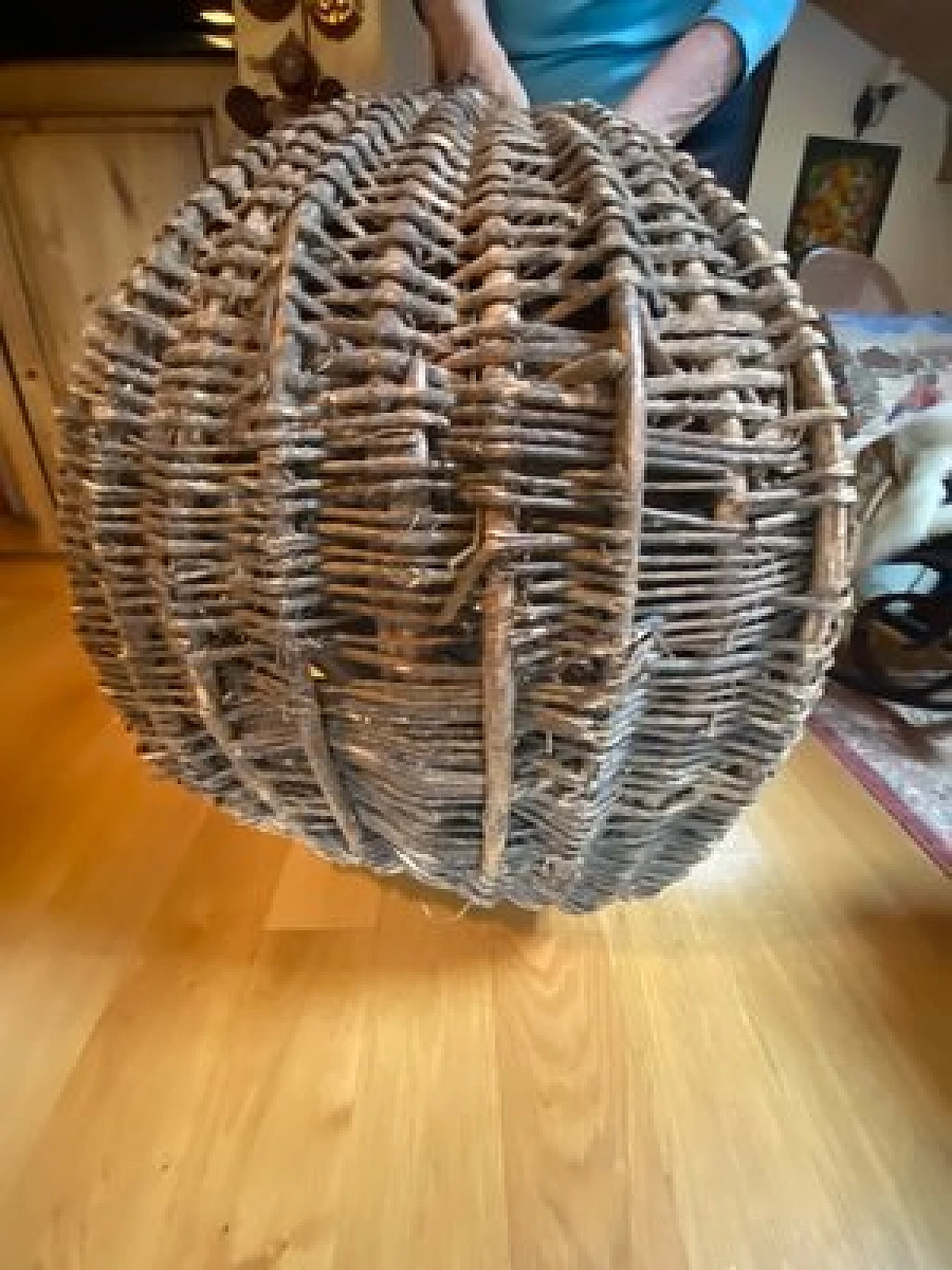 Cesta  nuziale in vimini e legno, fine 800 11