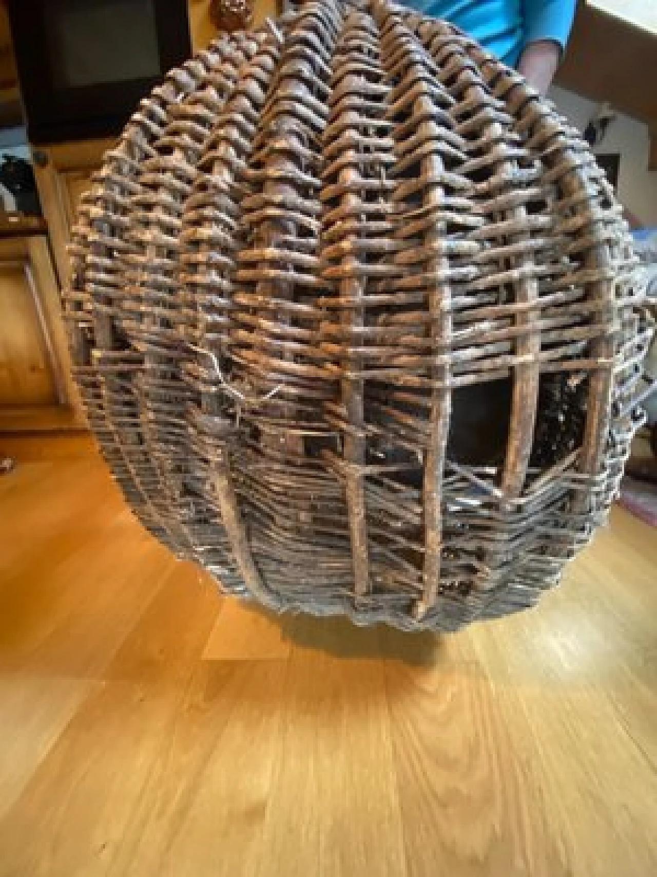 Cesta  nuziale in vimini e legno, fine 800 12