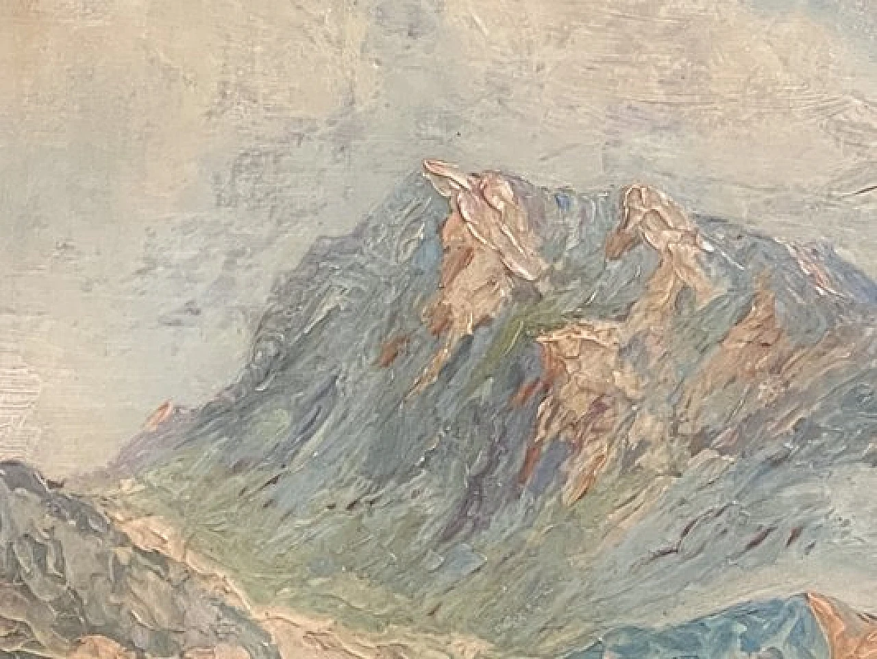 Mont Blanc landscape, oil painting, 1950s 7